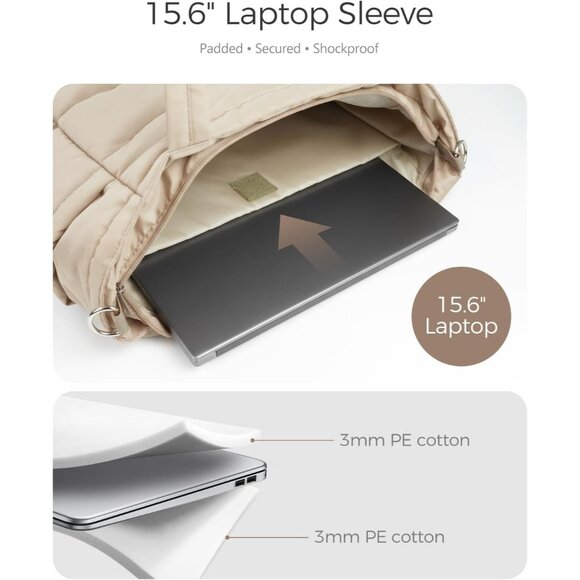 Chic Lightweight Puffer Tote Bag with Zipper - Ultimate 3-in-1 Travel Companion - Picture 5 of 7